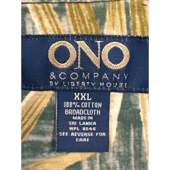 Ono & Company XXL Tropical Leaf Short Sleeve Button-Up Shirt - Picture 2 of 5